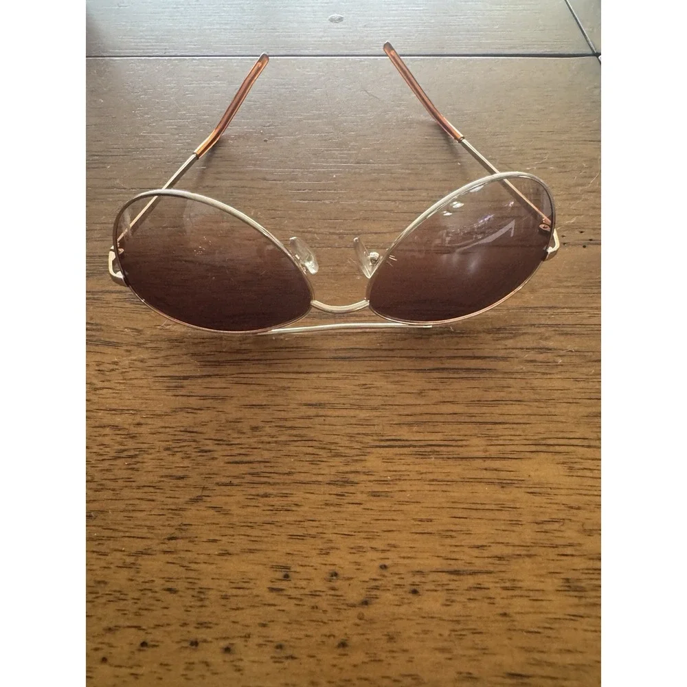 Ann Taylor Aviator Sunglasses Gold Brown Gradient Lenses Women's Fashion Eyewear - Picture 2 of 4